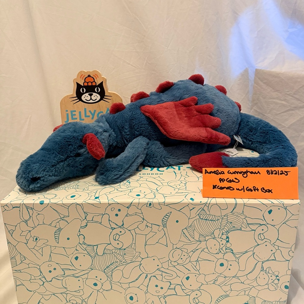 *** SOLD *** BNWT Jellycat Huge Dexter Dragon with Gift Box!!!